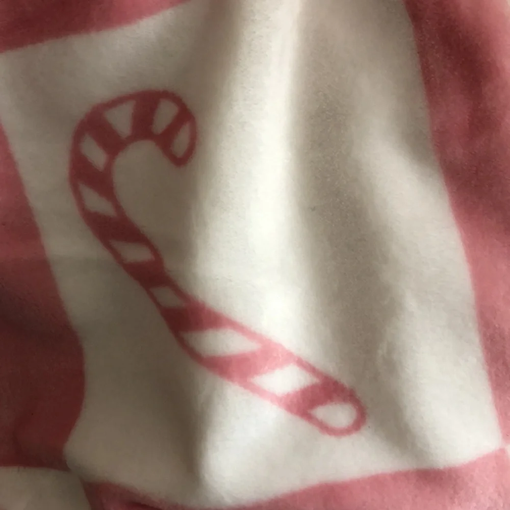 OH WHAT FUN!! Pink Candy Cane Plush Throw Blanket